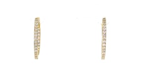 1.00 ct. t.w. Diamond Inside-Outside Hoop Earrings in 18kt Gold Over Sterling