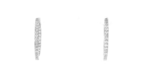 1.00 ct. t.w. Diamond Inside-Outside Hoop Earrings in Sterling Silver