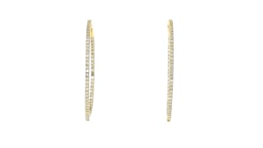2.00 ct. t.w. Diamond Inside-Outside Hoop Earrings in 18kt Gold Over Sterling