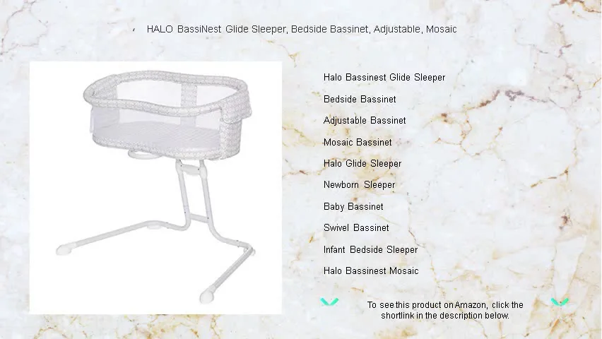 HALO BassiNest Glide Sleeper, Bedside Bassinet, Adjustable, Mosaic on Vimeo