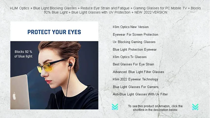 Klim Optics Blue Light Blocking Glasses Reduce Eye Strain And Fatigue Gaming Glasses For 4995