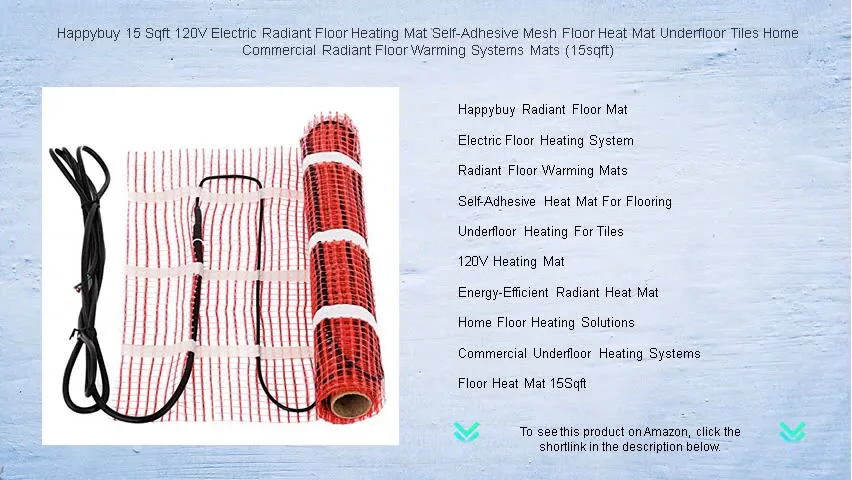 Happybuy 15 Sqft 120V Electric Radiant Floor Heating Mat Self-Adhesive ...