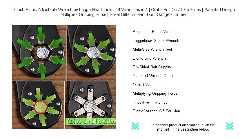8 Inch Bionic Adjustable Wrench by LoggerHead Tools | 14 Wrenches in 1 ...