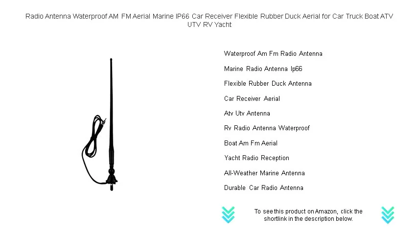 Radio Antenna Waterproof AM FM Aerial Marine IP66 Car Receiver Flexible ...