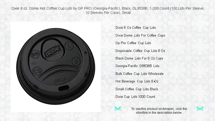 Dixie 8 oz. Dome Hot Coffee Cup Lids by GP PRO (Georgia-Pacific), Black ...