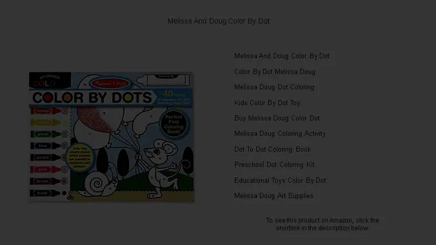 Melissa And Doug Color By Dot on Vimeo