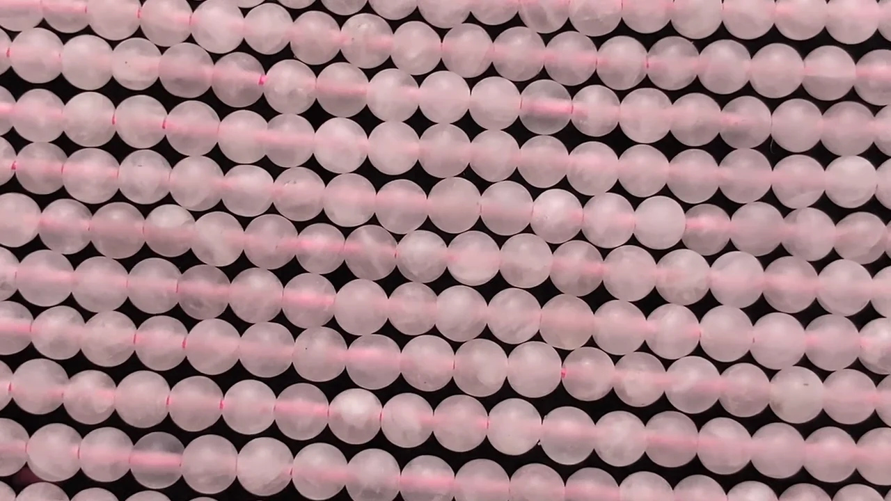 フロストローズクォーツ ラウンド3mm 1連｜天然石ビーズの卸問屋・通販