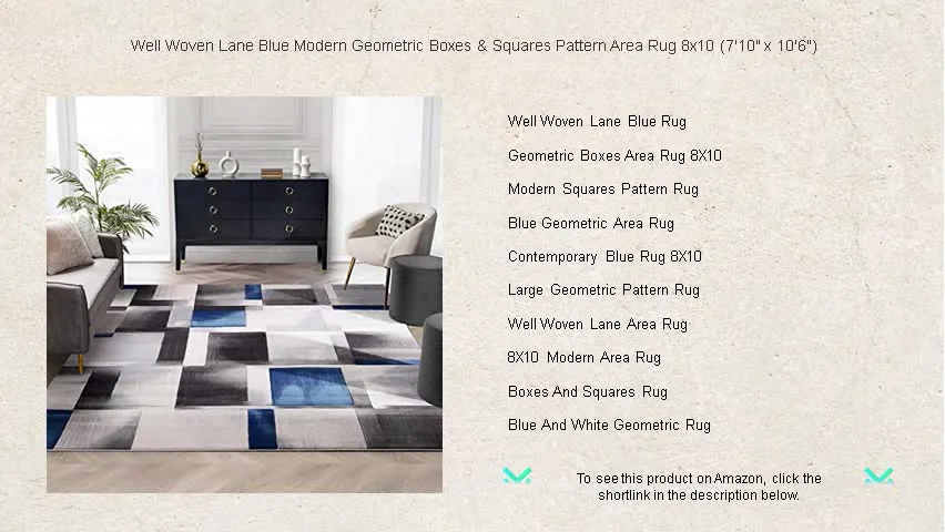Well Woven Lane Blue Modern Geometric Boxes & Squares Pattern Area Rug ...