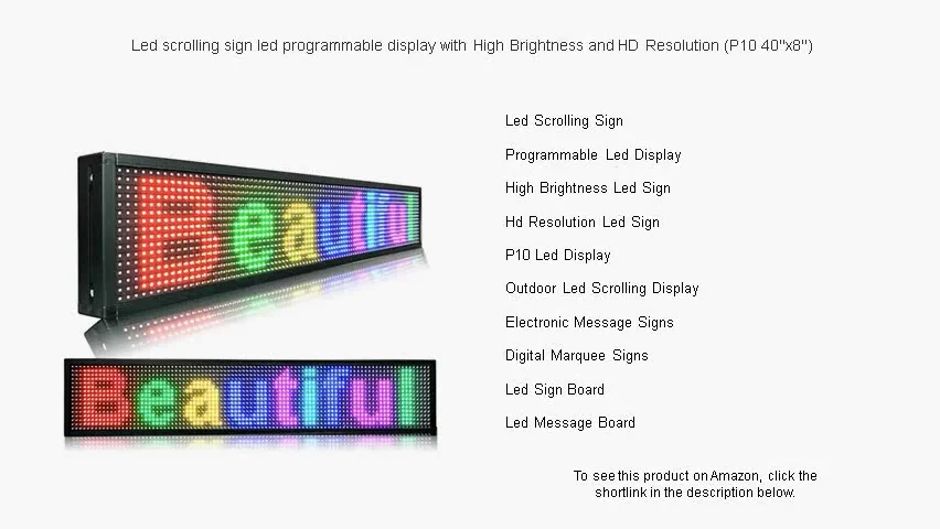 Led scrolling sign led programmable display with High Brightness and HD ...