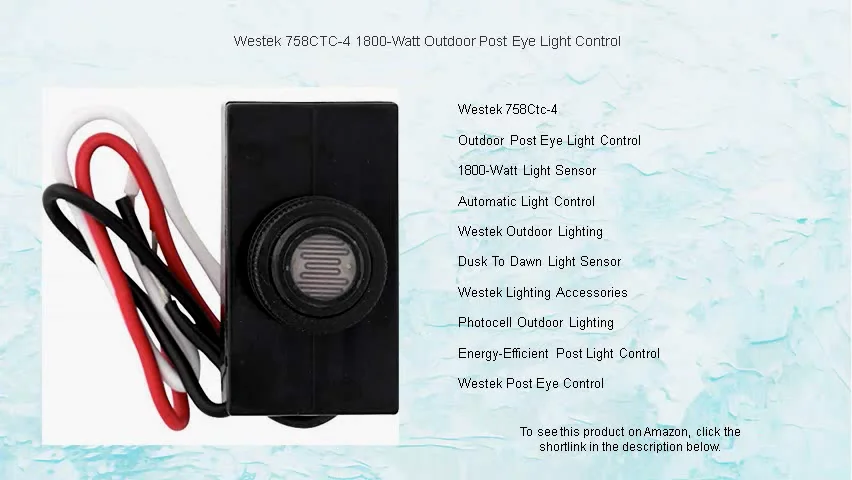 Westek 758CTC-4 1800-Watt Outdoor Post Eye Light Control