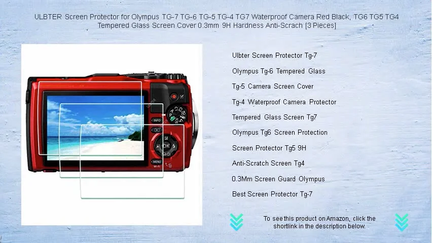 Anti Reflet Protection Ecran Verre Pour Olympus Tough TG-6
