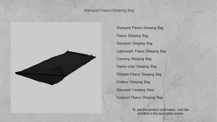 Stansport Fleece Sleeping Bag on Vimeo