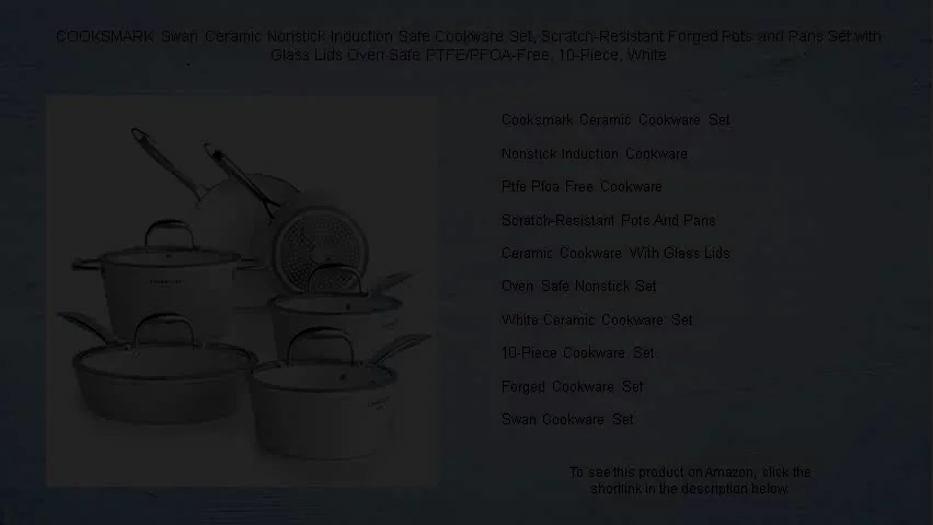 COOKSMARK Swan Ceramic Nonstick Induction Safe Cookware Set, Scratch ...
