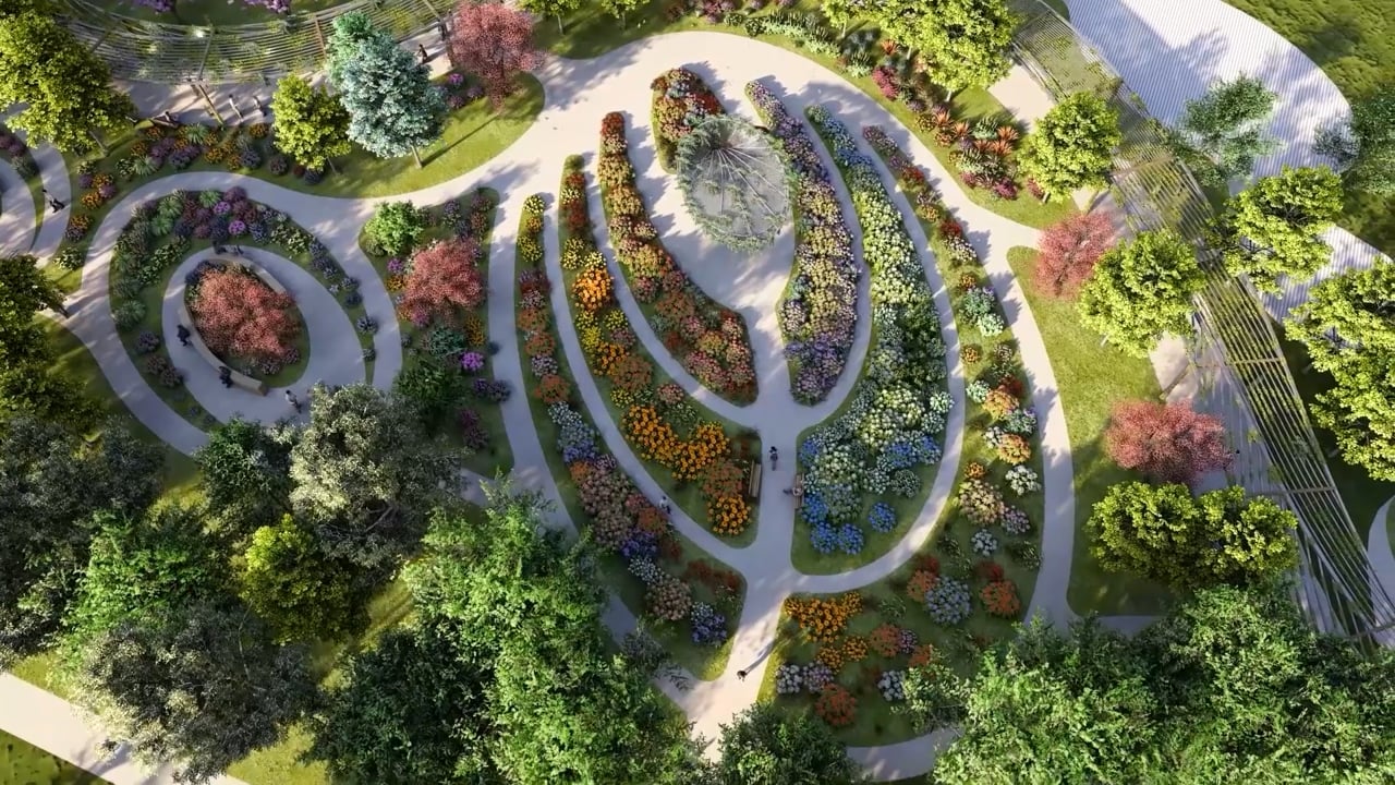 Botanical Garden Great Park 3D Rendering Animation