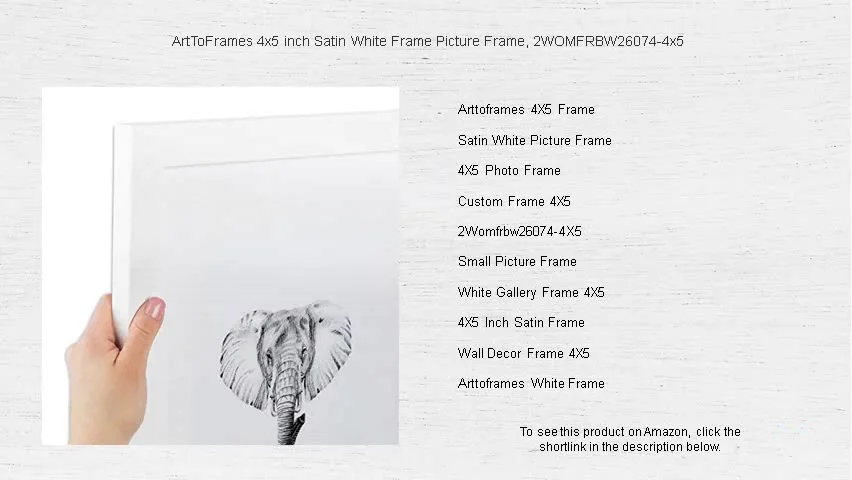 ArtToFrames 4x5 inch Satin White Frame Picture Frame, 2WOMFRBW26074-4x5 ...