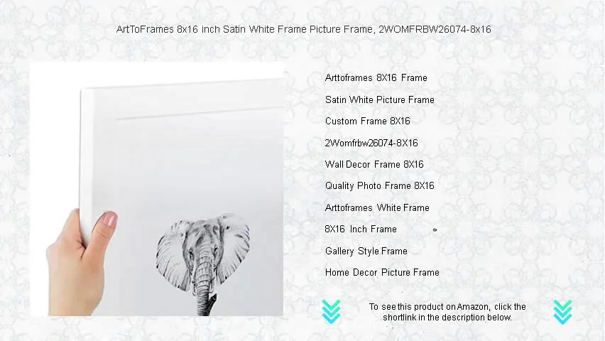 ArtToFrames 8x16 inch Satin White Frame Picture Frame, 2WOMFRBW26074 ...