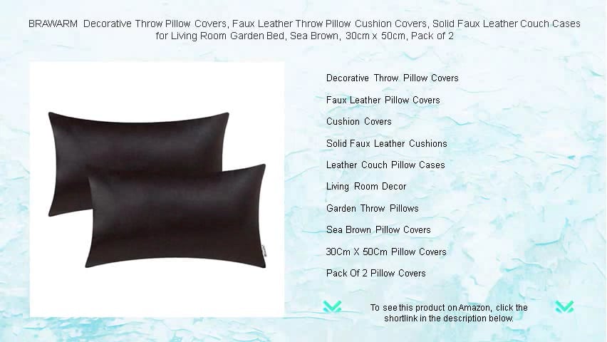 BRAWARM Decorative Throw Pillow Covers, Faux Leather Throw Pillow ...