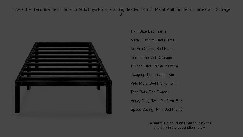 HAAGEEP Twin Size Bed Frame For Girls Boys No Box Spring Needed 14 Inch ...