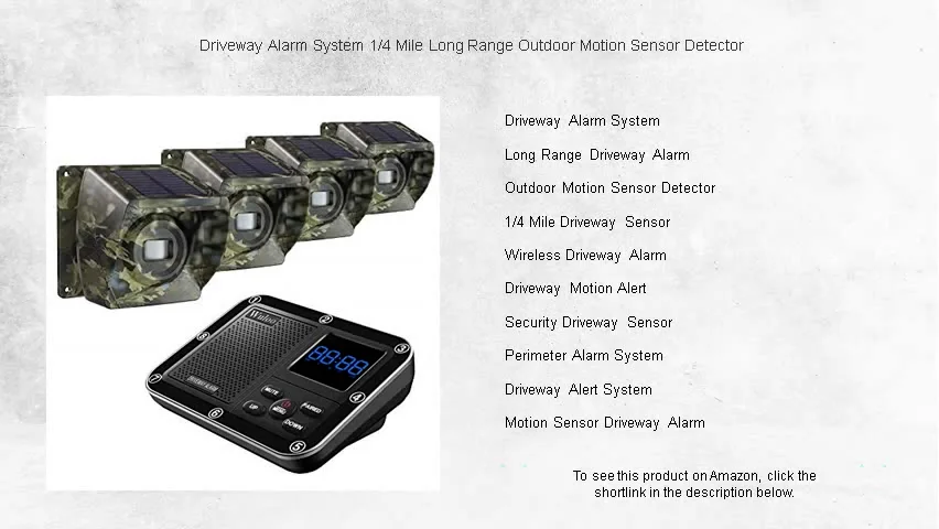 Driveway Alarm System 1/4 Mile Long Range Outdoor Motion Sensor ...