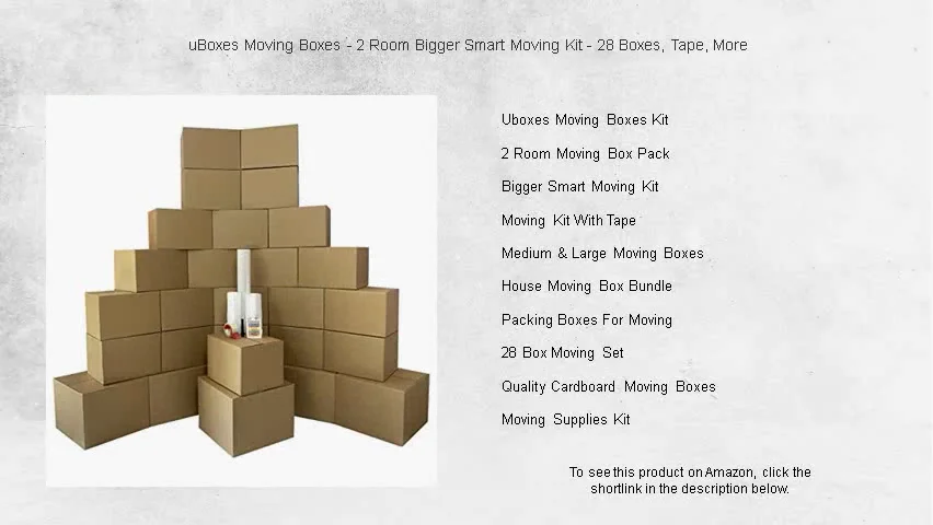 uBoxes Moving Boxes - 2 Room Bigger Smart Moving Kit - 28 Boxes, Tape ...
