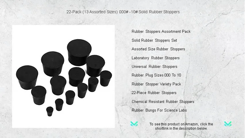 22-Pack (13 Assorted Sizes) 000# -10# Solid Rubber Stoppers on Vimeo