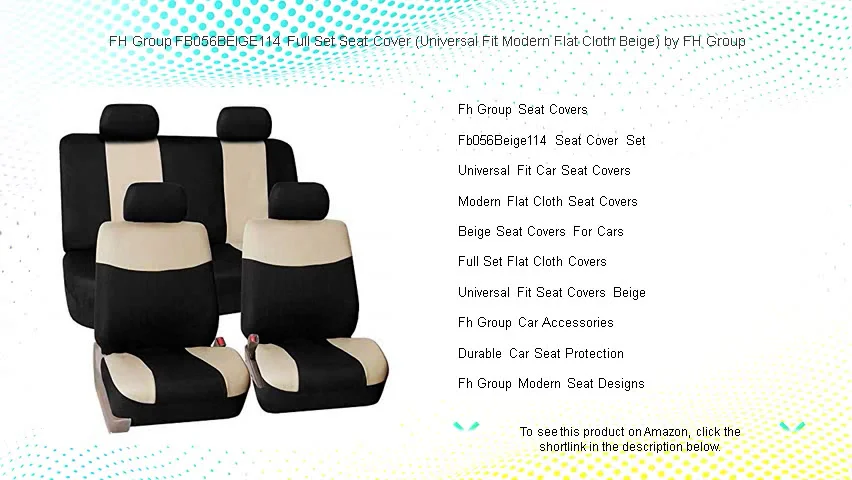 FH Group FB056BEIGE114 Full Set Seat Cover (Universal Fit Modern Flat ...