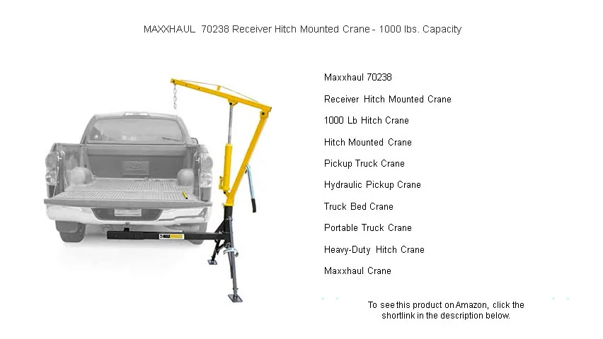 MAXXHAUL 70238 Receiver Hitch Mounted Crane - 1000 lbs. Capacity on Vimeo