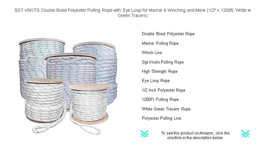 SGT KNOTS Double Braid Polyester Pulling Rope with Eye Loop for Marine ...