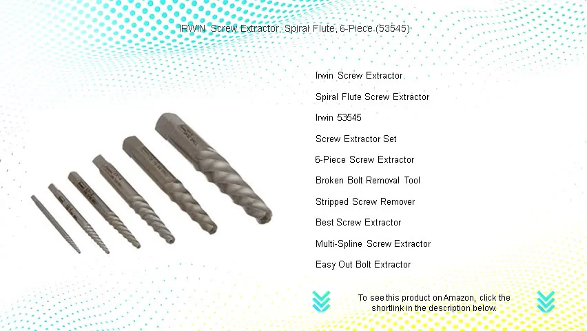 IRWIN Screw Extractor, Spiral Flute, 6-Piece (53545) on Vimeo