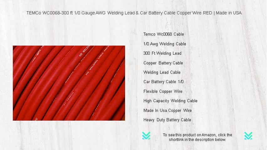 TEMCo 1/0 Gauge AWG 100 Ft Black Flexible Pure Copper Made In USA - View #11