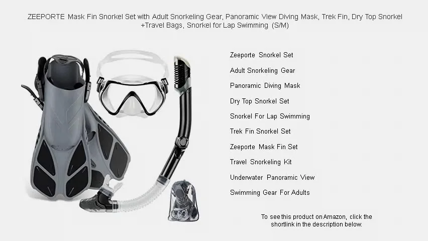 ZEEPORTE Mask Fin Snorkel Set with Adult Snorkeling Gear, Panoramic ...