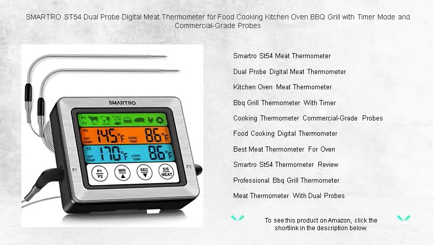 SMARTRO ST54 Dual Probe Digital Meat Thermometer for Food Cooking ...