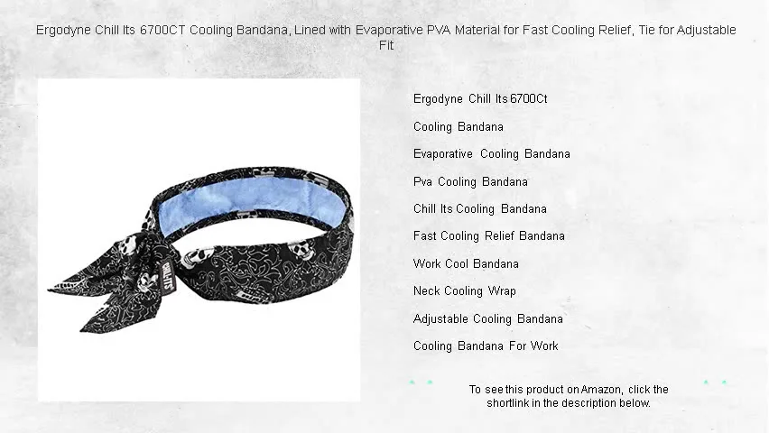 Ergodyne Chill Its 6700CT Cooling Bandana, Lined with Evaporative PVA ...