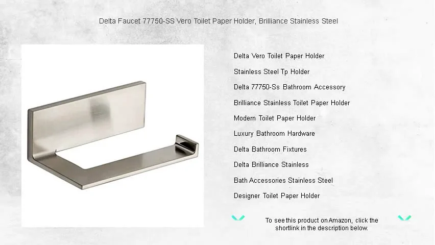 Delta Faucet 77750-SS Vero Toilet Paper Holder, Brilliance Stainless ...