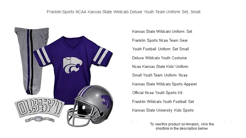 Franklin Sports NCAA Kansas State Wildcats Deluxe Youth Team Uniform ...