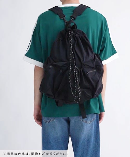 未使用】HACHIYA ドローストリングサック ブラック レザー  