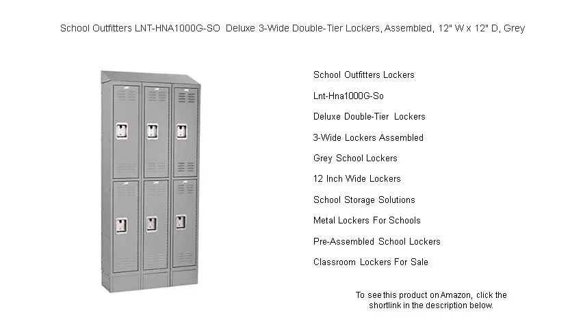 School Outfitters LNT-HNA1000G-SO Deluxe 3-Wide Double-Tier Lockers ...