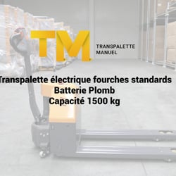 transpalette électrique fourches standars plomb 1500kg