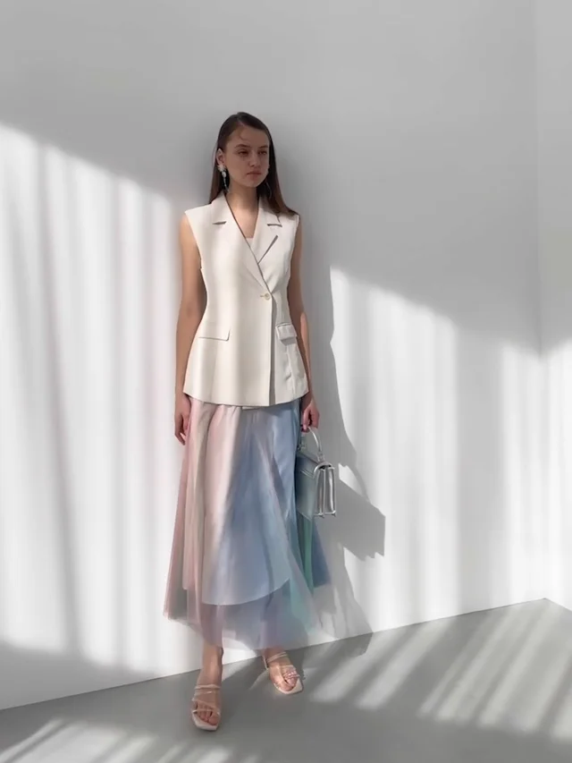 グラデーションチュールボリュームスカート｜マーキュリーデュオ  