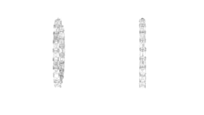5.00 ct. t.w. Emerald-Cut Lab-Grown Diamond Inside-Outside Hoop Earrings in 14kt White Gold