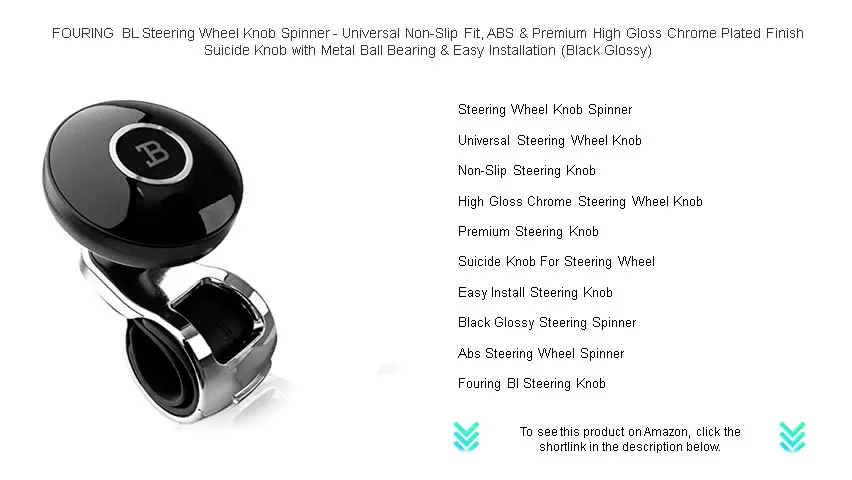 FOURING BL Steering Wheel Knob Spinner - Universal Non-Slip Fit, ABS ...