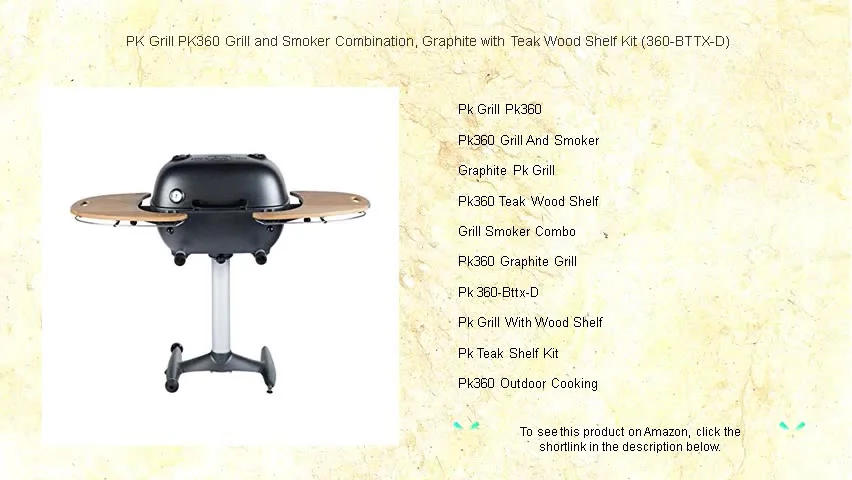 PK Grill PK360 Grill and Smoker Combination, Graphite with Teak Wood ...