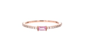 10 Carat Pink Sapphire and .20 ct. t.w. Diamond Ring in 14kt Rose Gold