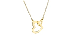 14kt Yellow Gold Interlocking Heart Necklace