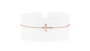 14kt Rose Gold Cross Bracelet