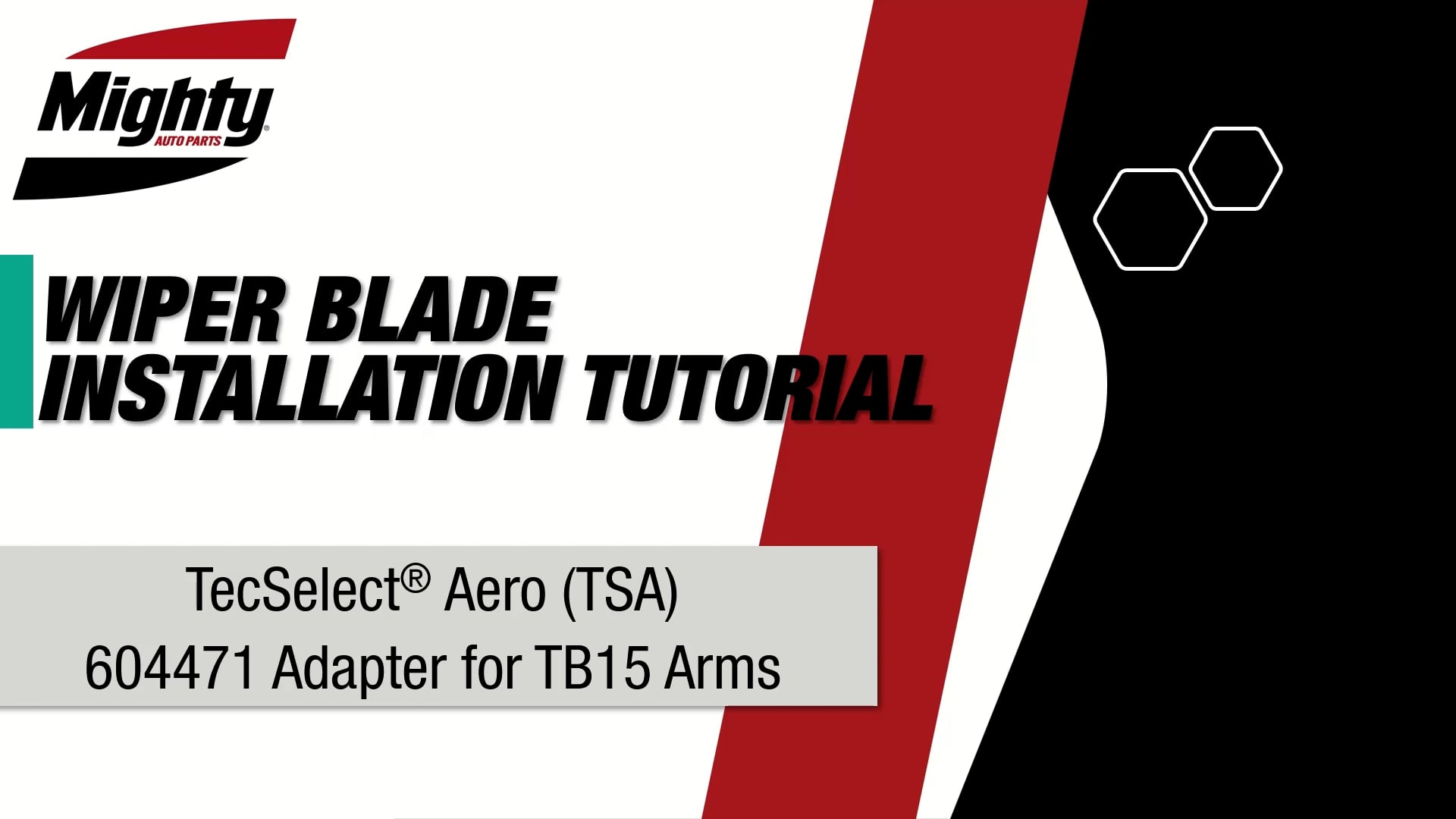 Wiper Blades - TecSelect Aero 604471 Adapter for TB15 Arms on Vimeo