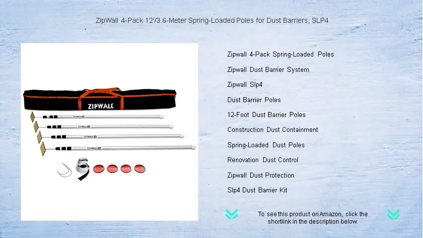 ZipWall 4-Pack 12'/3.6-Meter Spring-Loaded Poles for Dust Barriers ...