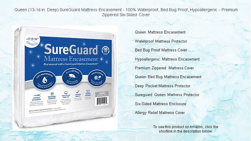 Queen (13-16 in. Deep) SureGuard Mattress Encasement - 100% Waterproof ...