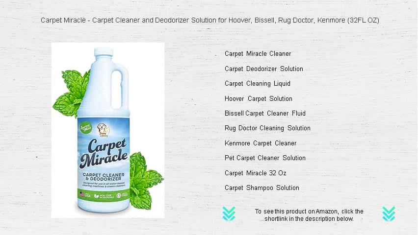 Carpet Miracle - Carpet Cleaner and Deodorizer Solution for Hoover ...