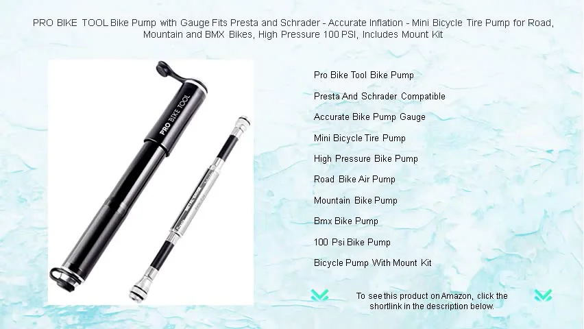 PRO BIKE TOOL Bike Pump with Gauge Fits Presta and Schrader - Accurate ...